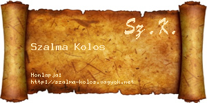 Szalma Kolos névjegykártya